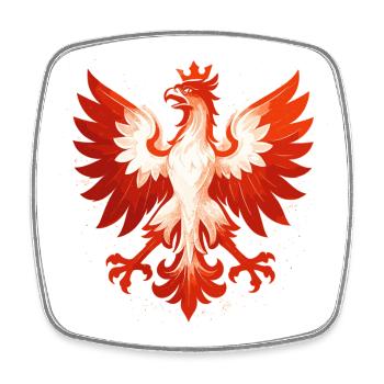 Polen Polska Adler Flagge Fahne episch Geschenk - Viereckiger Kühlschrankmagnet - Weiß - Vorne