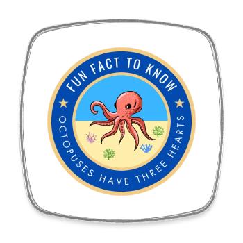 Octopuses have three hearts - Square fridge magnet - white - Front