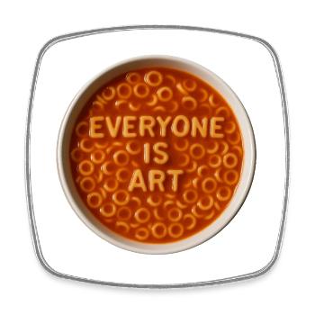 Everyone is Art Alphabet Soup - Square fridge magnet - white - Front