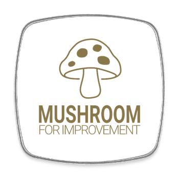 Champignon pour l’amélioration - Magnet carré - blanc - Devant