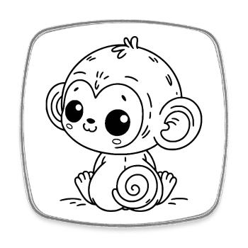 Cooler Monkey – Ambiance de la jungle urbaine - Magnet carré - blanc - Devant