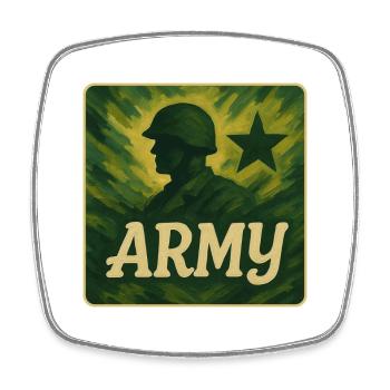 Armee Soldaten Design - Viereckiger Kühlschrankmagnet - Weiß - Vorne