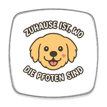 Zuhause ist, wo die Pfoten sind - Für Hundefreunde - Viereckiger Kühlschrankmagnet - Weiß - Vorne