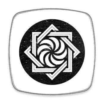 Arevakhach, Armenian symbol - black circle - Square fridge magnet - white - Front