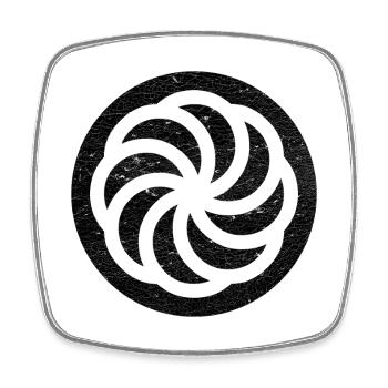 Armenian Eternity Sign in a Black Circle - Square fridge magnet - white - Front
