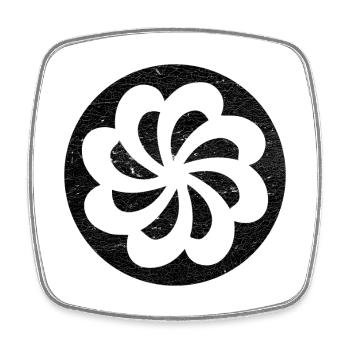 Armenian Eternity Spiral in a Black Circle - Square fridge magnet - white - Front
