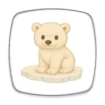 Nordic Arctic - Polar Bear - Square fridge magnet - white - Front
