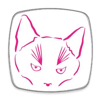 Katze im Fokus - Viereckiger Kühlschrankmagnet - Weiß - Vorne
