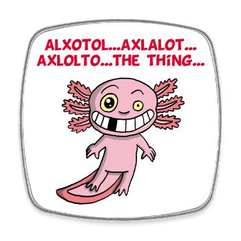 Axolotl - Viereckiger Kühlschrankmagnet - Weiß - Vorne