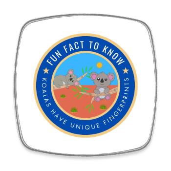 Koalas have unique fingerprints - Square fridge magnet - white - Front