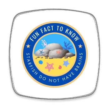 Starfish do not have brains - Square fridge magnet - white - Front