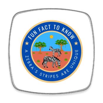 A zebra's stripes are unique - Square fridge magnet - white - Front