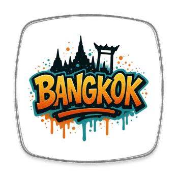 Bangkok Thailand Design - Square fridge magnet - white - Front