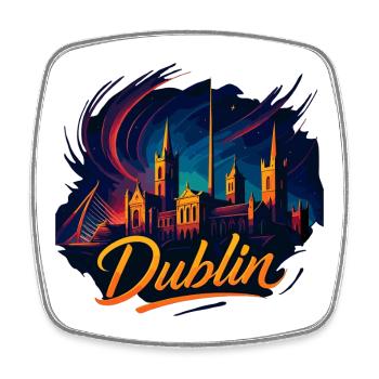 Dublin Capital Ireland Silhouette Gift - Square fridge magnet - white - Front