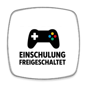 Gamer | Level 1: Einschulung Freigeschaltet - Viereckiger Kühlschrankmagnet - Weiß - Vorne