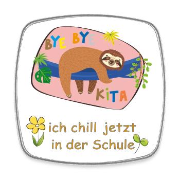 bye bye Kita - Viereckiger Kühlschrankmagnet - Weiß - Vorne