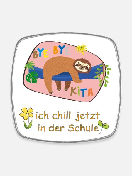 bye bye Kita - Viereckiger Kühlschrankmagnet - Weiß