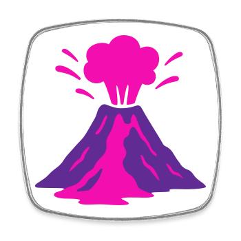 Vulkanausbruch in pink - Viereckiger Kühlschrankmagnet - Weiß - Vorne