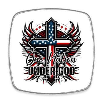 SSW11 One Nation Under God 4th of July - Viereckiger Kühlschrankmagnet - Weiß - Vorne