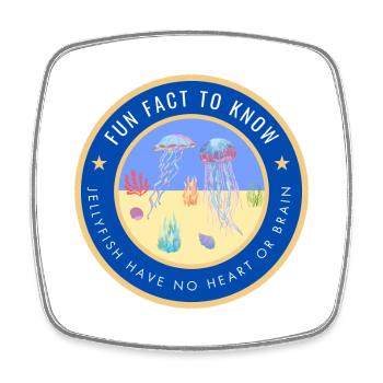 Jellyfish have no heart or brain - Square fridge magnet - white - Front