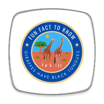 Giraffes have black tongues - Square fridge magnet - white - Front