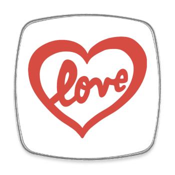 Heart in love - Square fridge magnet - white - Front