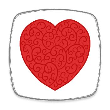 Dorniges Herz voller Liebe - Viereckiger Kühlschrankmagnet - Weiß - Vorne