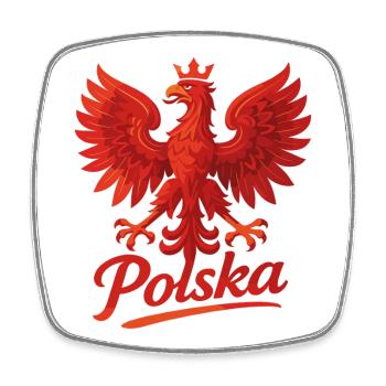 Pologne Polska aigle drapeau drapeau épique cadeau - Magnet carré - blanc - Devant