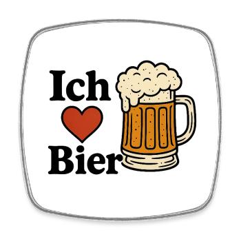 I love beer - Square fridge magnet - white - Front