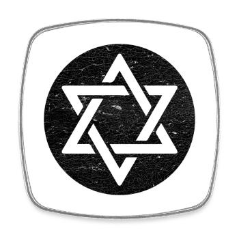 Star of David in black circle - Square fridge magnet - white - Front