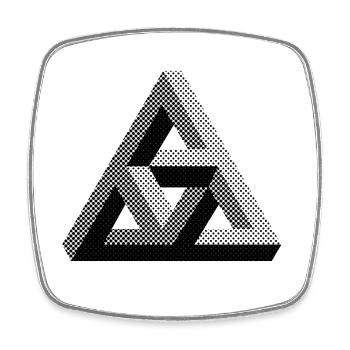 Illusions d’optique Design Triangle - Magnet carré - blanc - Devant