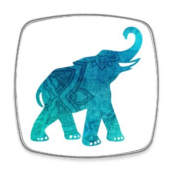 Mandala Namaste Elefant Yoga Indien Meditation om - Viereckiger Kühlschrankmagnet - Weiß - Vorne