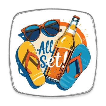 summer - Square fridge magnet - white - Front