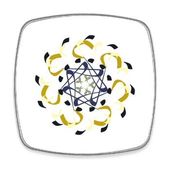 Intricate Mandala Pattern in Earth Tones - Square fridge magnet - white - Front