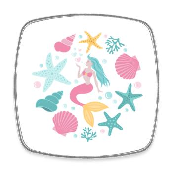 Cute Mermaid  - Viereckiger Kühlschrankmagnet - Weiß - Vorne