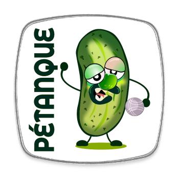 Pétanque Pickles - Square fridge magnet - white - Front