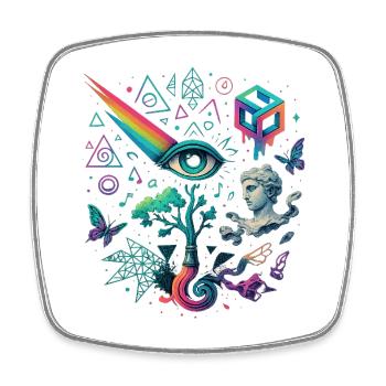 Blossom of thoughts - Square fridge magnet - white - Front