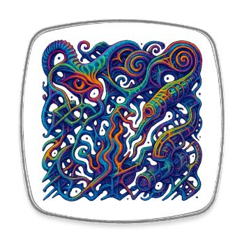 Hallucination Grid - Square fridge magnet - white - Front