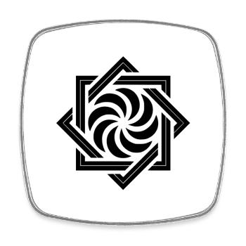 Arevakhach, Armenian symbol in black - Square fridge magnet - white - Front