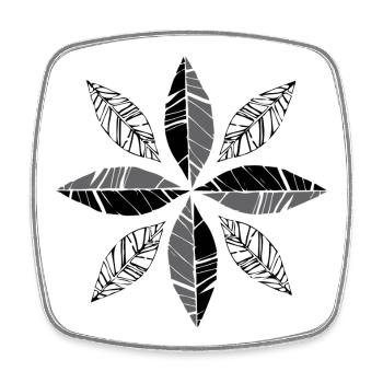 Feuilles Étoile - Magnet carré - blanc - Devant