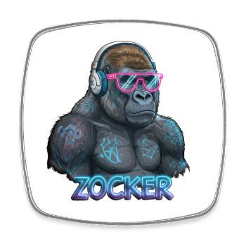 Gambler Gorilla - Square fridge magnet - white - Front