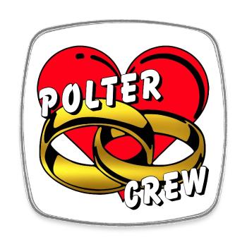 Polter Crew , Junggesellenabschied ............... - Viereckiger Kühlschrankmagnet - Weiß - Vorne