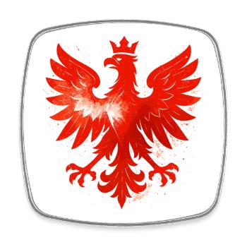 Polen Polska Adler Flagge Fahne cool Geschenk - Viereckiger Kühlschrankmagnet - Weiß - Vorne