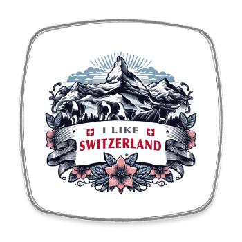 J’AIME LA SUISSE - Magnet carré - blanc - Devant