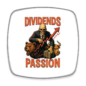 Dividendes Passion Marché boursier - Magnet carré - blanc - Devant