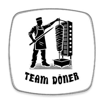 Team Döner - Square fridge magnet - white - Front