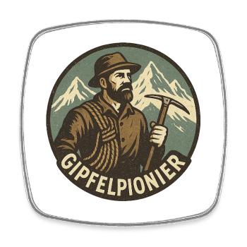 Gipfelpionier Bergsteiger Vintage - Viereckiger Kühlschrankmagnet - Weiß - Vorne