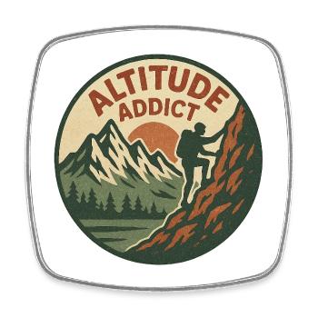 Altitude Addict - Square fridge magnet - white - Front