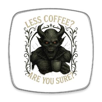 Dark Roast Coffee Demon - Square fridge magnet - white - Front