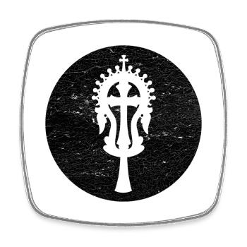 Schwarzes Lalibela-Kreuz, heiliges Erbe Äthiopiens - Viereckiger Kühlschrankmagnet - Weiß - Vorne